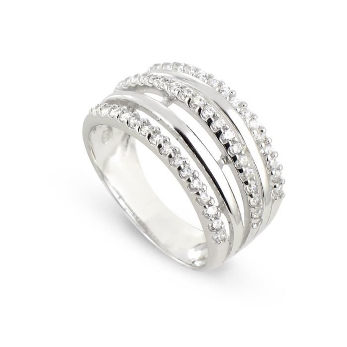 TOUS MES BIJOUX Bague Argent 925° et Oxydes Zirconium Femme