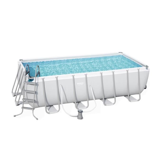 BESTWAY Kit piscine rectangulaire Power Steel Frame - L 488 x l 244 x H 122 cm