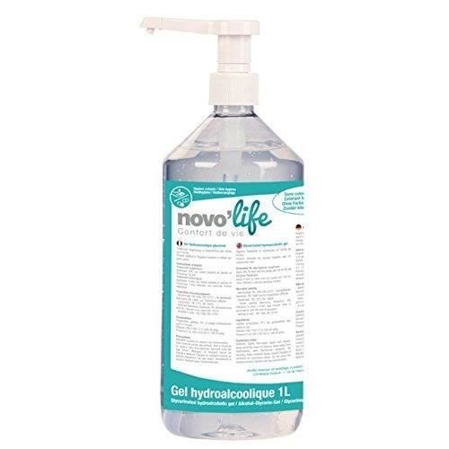 Gel hydroalcoolique 1000ml avec pompe NOVOLIFE - Flacon de 1 litre