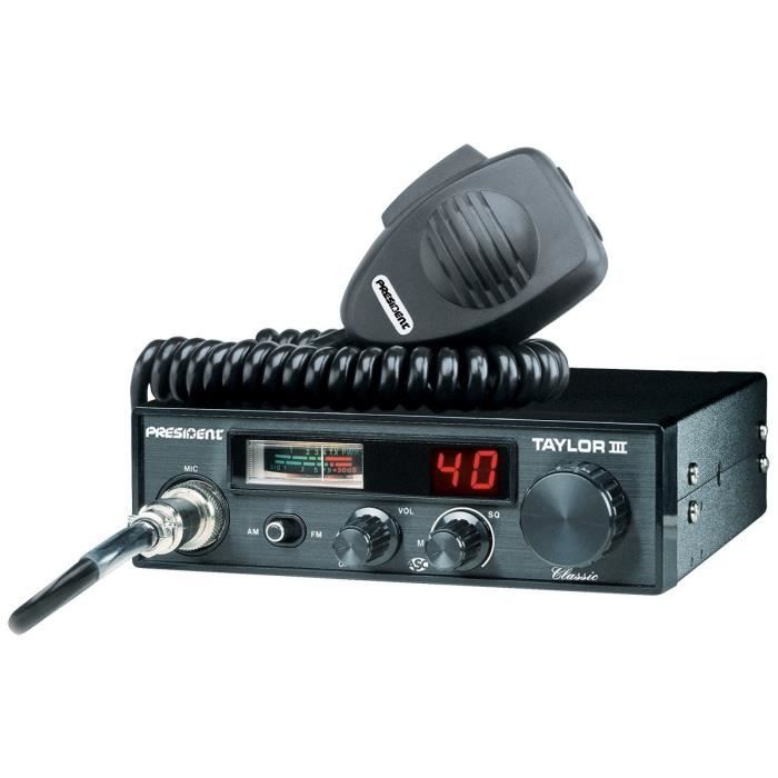 PRESIDENT Station de radio CB Taylor III ASC - 40 cannaux AM / FM - Multinormes