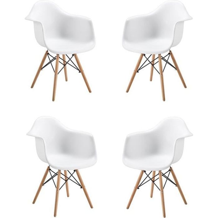 4 Chaises Scandinaves Fauteuil Fauteuil De Salle Chaise Avec
