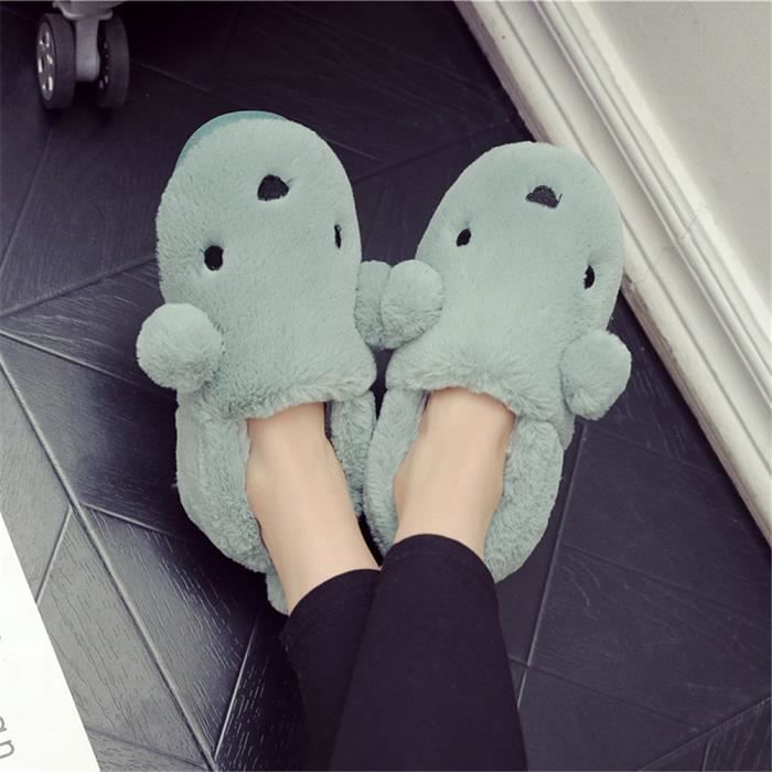 Chaussons Résistantes Chien Doux Couple Cusselen Confortable Chaussure Cachemire Garde Mignon à Adulte Chaud Coton L'usure Au 5SqqTw