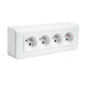 LEGRAND Kit Essentiel Mosaic 4 prises de courant + support + cadre saillie