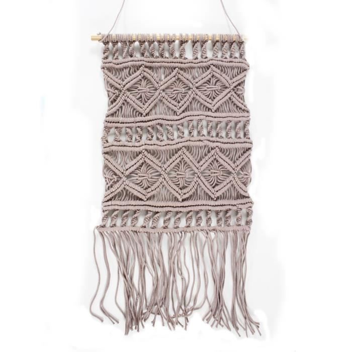 Tissage / Suspension murale Macrame - 45 x 50 cm - Violet clair