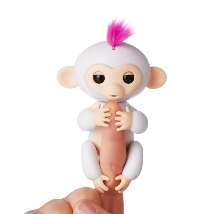FINGERLINGS Bébé Singe Ouistiti Intéractif Sophie - Blanc - 13cm