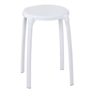 Tabouret de salle de bains rond - Blanc