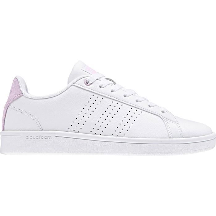 ADIDAS Baskets Advantage - Femme - Blanc et Rose