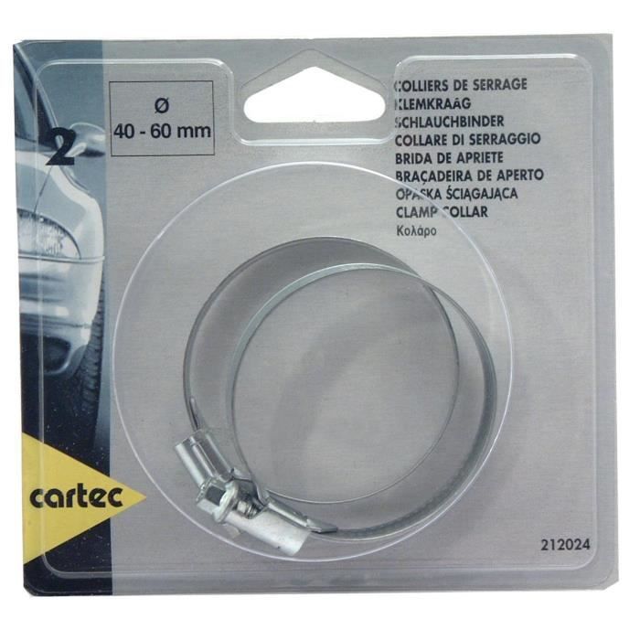 Cartec 2 Colliers de Serrage Métalliques 40 à 60 m
