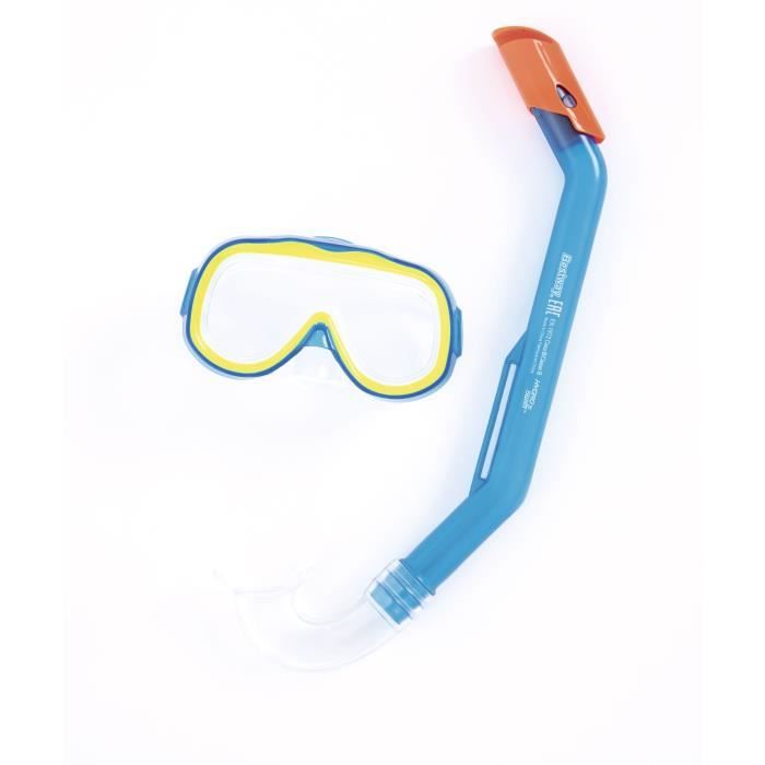 BESTWAY Ensemble Masque de plongée + Tuba – Enfant - 2 couleurs assorties