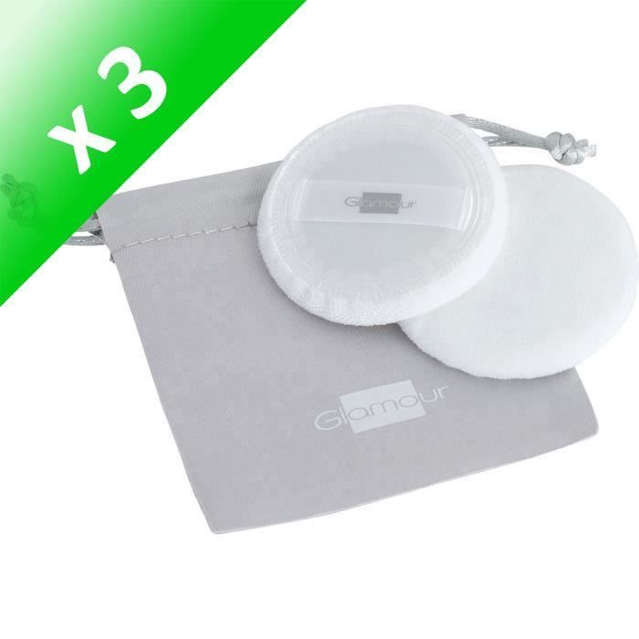 GLAMOUR INSTITUT Lot de 2 Houpettes Rondes Pm (Lot de 3)