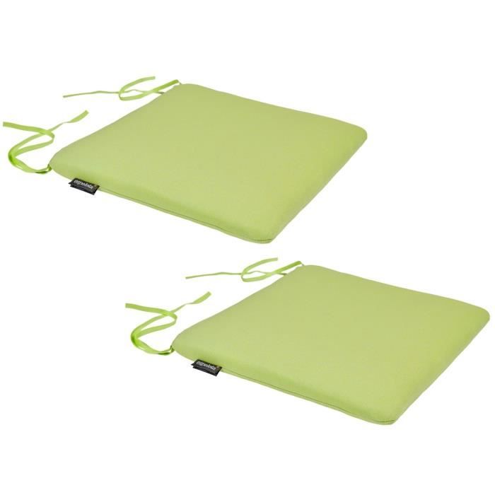 EZPELETA Lot de 2 Coussins de chaise spécial Outdoor Green - 40 x 40 cm - Vert lime
