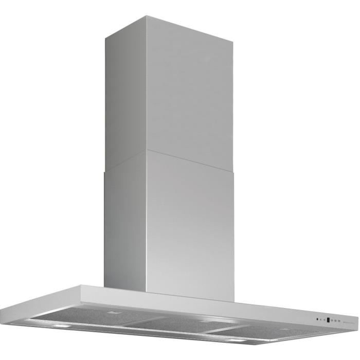 FRECAN AIR - SLIM MU Silence 90 - Hotte murale - Evacuation ou recyclage - Moteur 700m3-h - 47dB mini - 3 vitesses - L90cm - Inox
