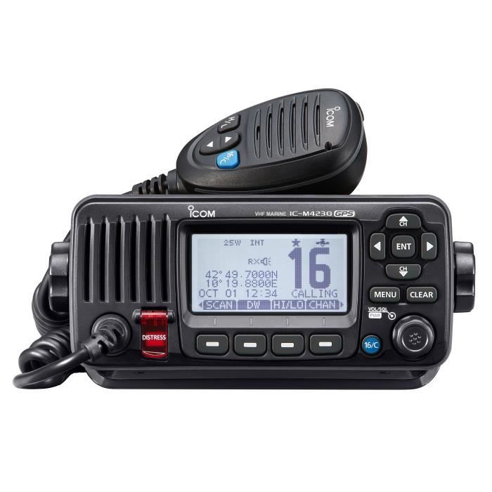 ICOM VHF Marine Fixe Classe D ASN GPS IPX7 - IC-M423G - Noir