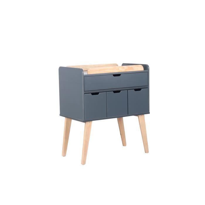 Norvège Commode avec plan à langer - anthracite/naturel