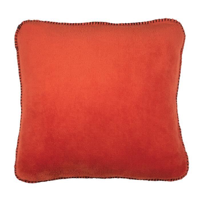 Coussin Melly - 100% polyester - 45 x 45 cm - Rouge rouillé