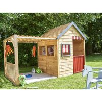 MAISONNETTE EXTÉRIEURE Cabane enfant Margot + table de pique nique en boi MAISONNETTE EXTÉRIEURE Cabane enfant Margot + table de pique nique en boi
