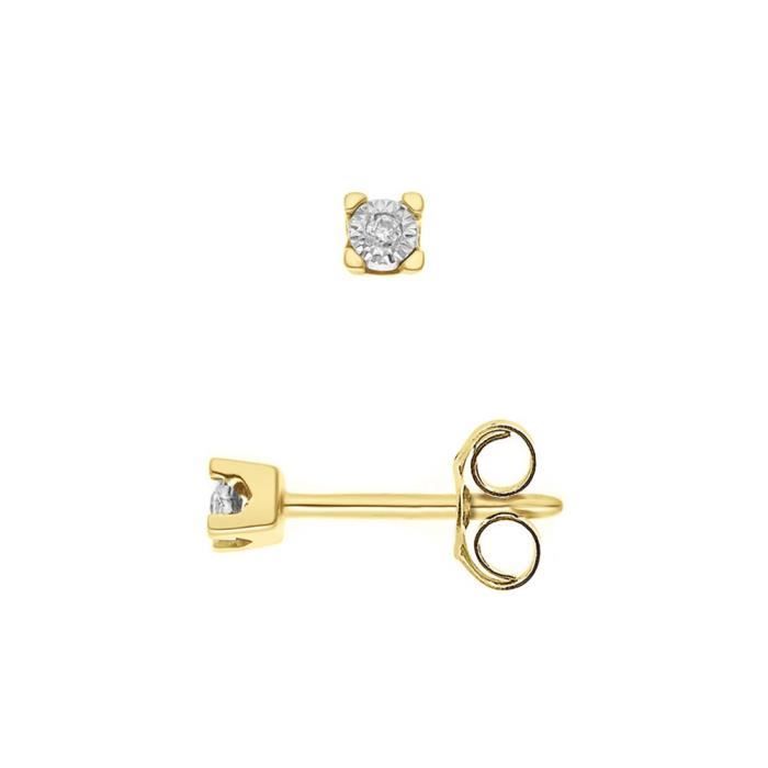 DIAMOND LANE Boucles d'Oreilles Puces Diamants Or Blanc 750° Femme