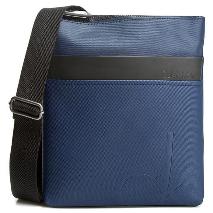 CALVIN KLEIN Sac d'épaule K50K501594 - TOM FLAT CROSSOVER Bleu Homme
