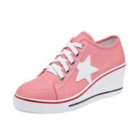 BASKET Femme Baskets Mode en Toile Talon Compensé Chaussu BASKET Femme Baskets Mode en Toile Talon Compensé Chaussu