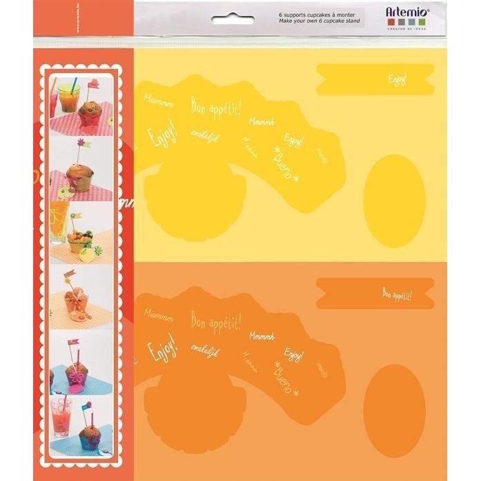 ARTEMIO 6 Supports Cupcakes Papier à Monter Fun