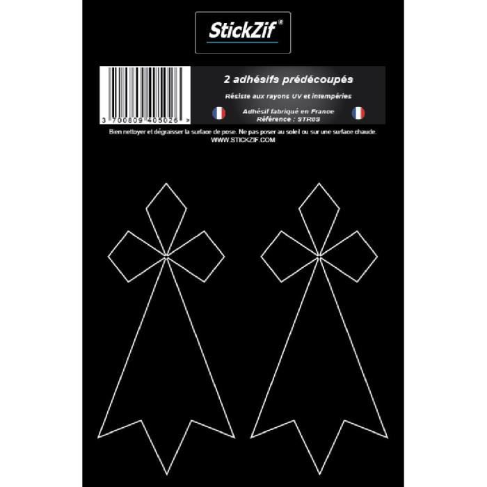 STICKZIF 2 Adhésifs Hermines Noires STR8S