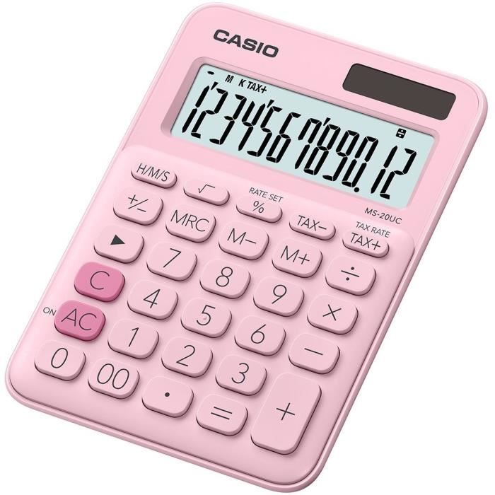 CASIO Calculatrice de poche MS-20UC-PK-S-UC rose