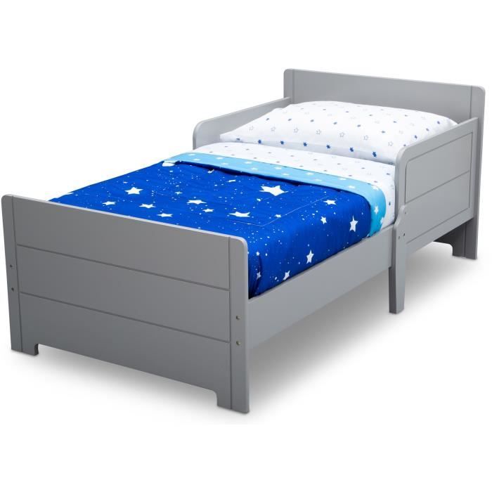 DELTA KIDS - Lit Enfant en Bois - GRIS - 70 x 140cm
