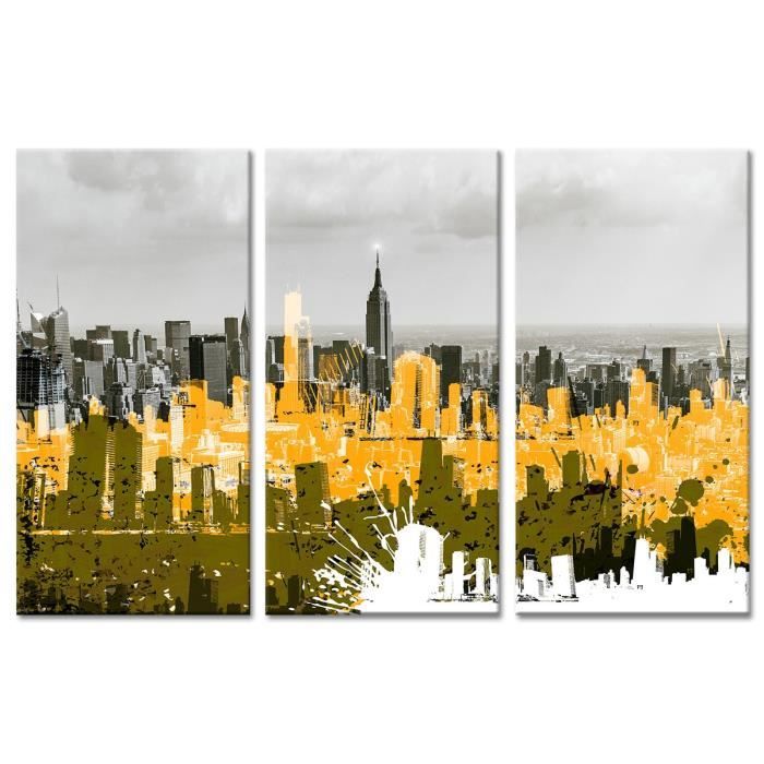 Tableau Déco Triptyque Déco New York et Graphisme - 120x80 cm