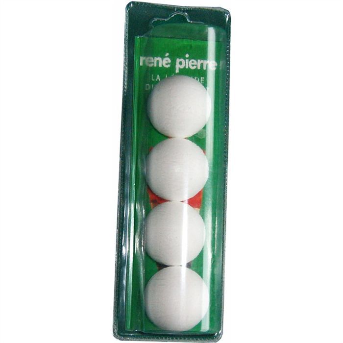 RENE PIERRE Coque de 4 balles babyfoot liège blanc