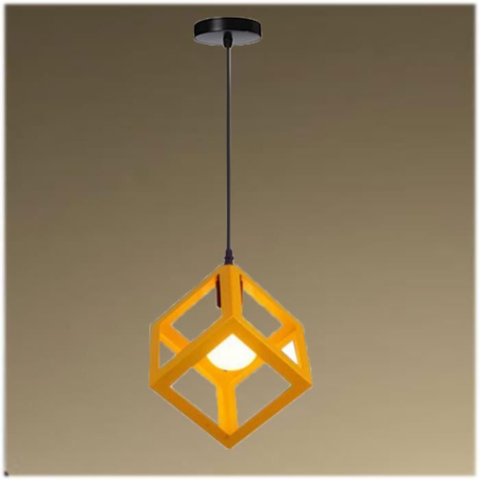 Suspension Luminaire Forme Plafonnier Lustre Carré E27 En SalleChambreCafé Métal Pour Cage 8OnkNwZP0X