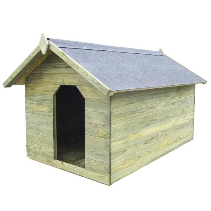 Niche De Jardin Avec Toit Ouvrant Pour Chien Pin Imprégné Fsc