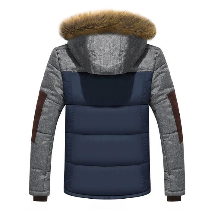 noir Masculin Vert Fourrure Vêtement rouge Doudoune Taille Homme noir bleu Artificielle En Grande Col Hommes qPzvUwS