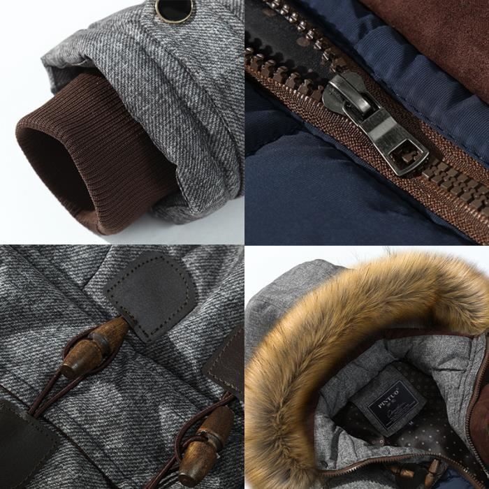 noir Masculin Vert Fourrure Vêtement rouge Doudoune Taille Homme noir bleu Artificielle En Grande Col Hommes qPzvUwS