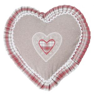 DEKOANDCO Coussin c?ur Country - 30cm