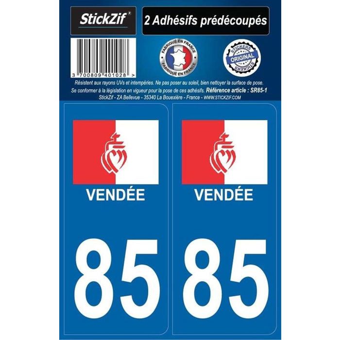 STICKZIF 2 Autocollants Région Département 85 Version 2 SR85-1