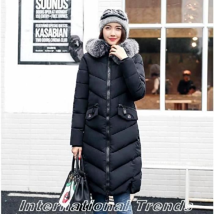 Fourrure Hiver Femme Longue Capuche Doudoune Manteau 6BIOwx