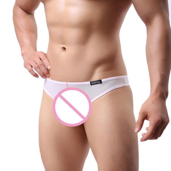 Blanc Pour Transparent Vêtements Hommes Gaze En Sous Slip Respirant Sexy E9D2WIH