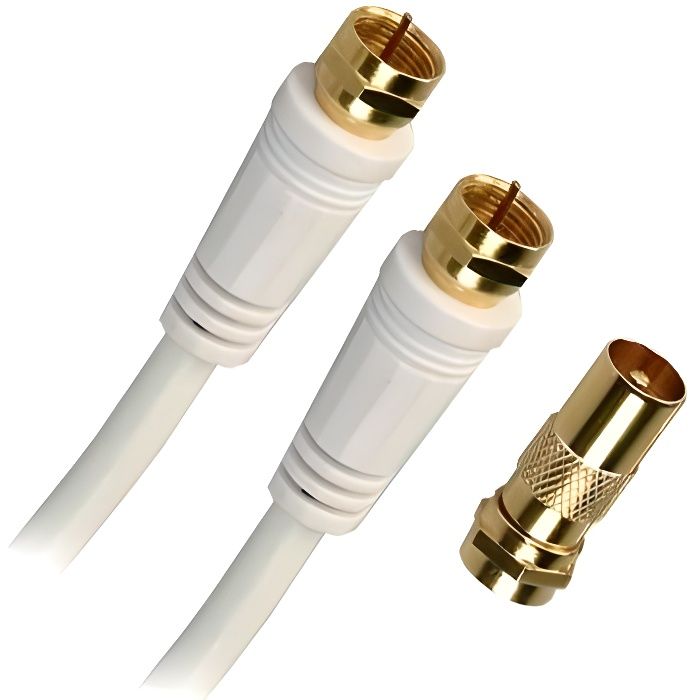 APM 409002 Cordon Satellite Fiche F Mâle / Fiche F Mâle - Plugs or - 10m