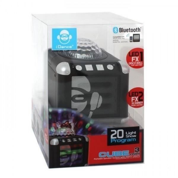 I-DANCE CM3 Noir 10Watts Boule et Front Lumineux Boombox Bluetooth