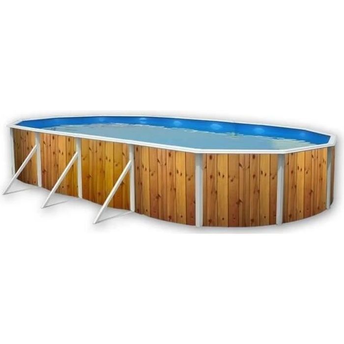 VETA Piscine ovale en acier 730x366x120cm