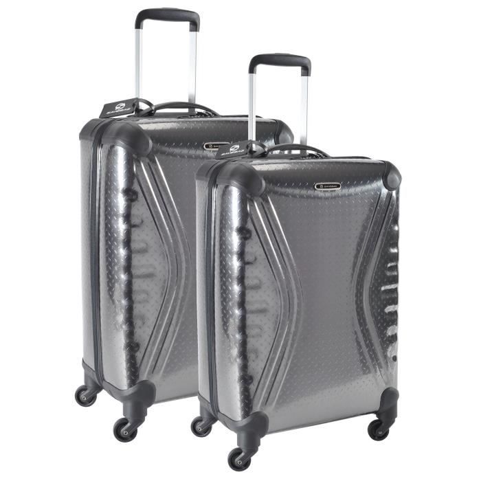 SAVEBAG Set de 2 valises à 4 roues CARBOSITE - Gris anthracite