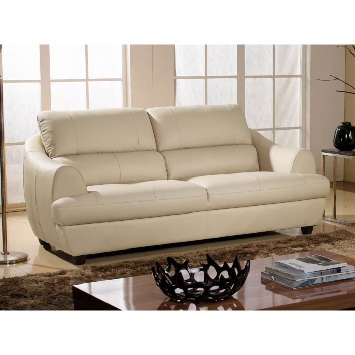 canape cuir beige