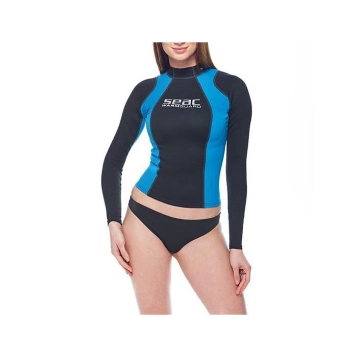 SEAC Warm Guard - Manches Longues - Néoprène 0,5 mm - Femme - Noir et bleu