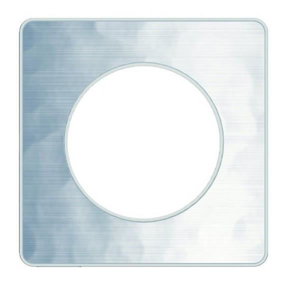 SCHNEIDER ELECTRIC Plaque de finition 1 poste Odace Touch aluminium martele lisere blanc