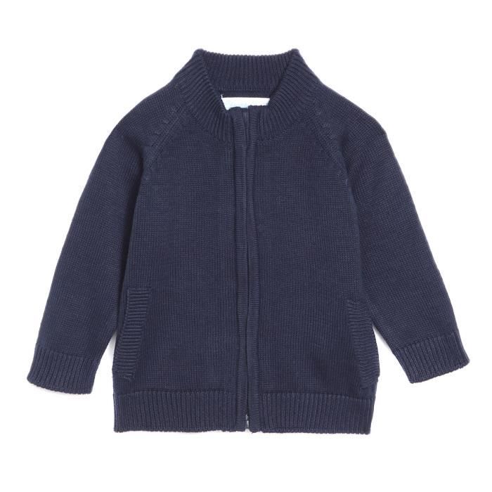 BÉBÉ RêVE Gilet à Manches Longues uni Marine Bébé mixte