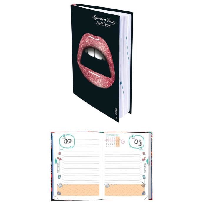 LIPS Agenda scolaire 320 pages - 1 jour par page - 120 x 170 mm - Couverture rembordée moussée