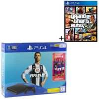CONSOLE PS4 NOUVEAUTÉ Pack PS4 500 Go + 2 jeux : FIFA 19 + GTA V CONSOLE PS4 NOUVEAUTÉ Pack PS4 500 Go + 2 jeux : FIFA 19 + GTA V