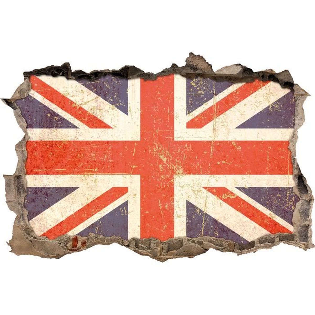 Union Jack Mur Percée En 3d Look Mur Ou Format Vignette De La Porte