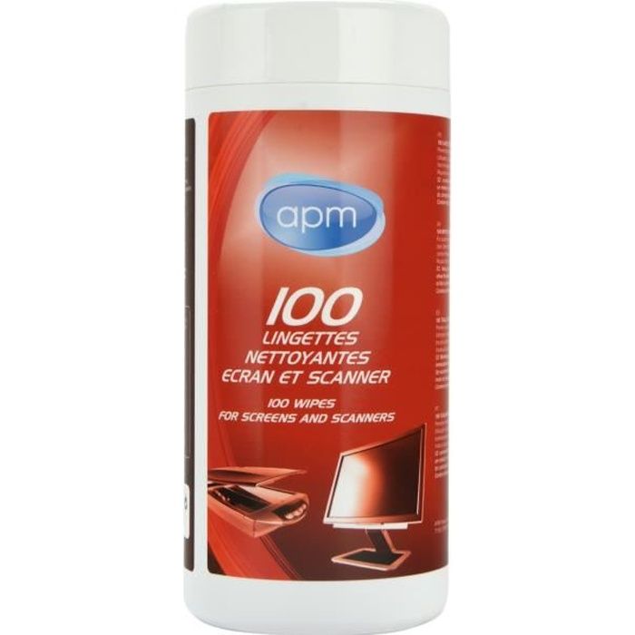 APM 100 Lingettes nettoyantes pour écran et scanner