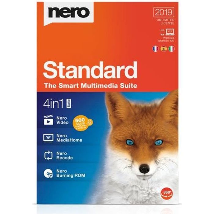 NERO Logiciel Standard 2019 - Conversion video en disque